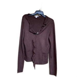 Casual corner silk cotton cashmere blend open sweater cardigan